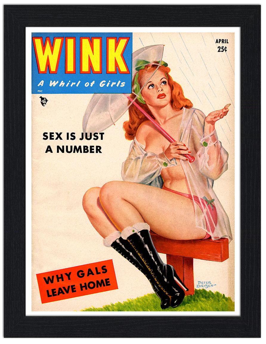 Wink Pin Up Magazine Cover 30x40 Unframed Art Print