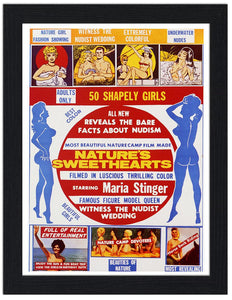 Nature's Sweethearts 1963 Nudist Movie Poster 30x40 Unframed Art Print