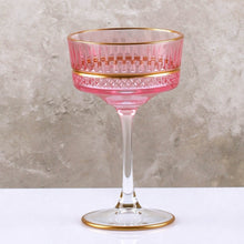 Load image into Gallery viewer, Pink Handmade Vintage Crystal Cocktail Coupe
