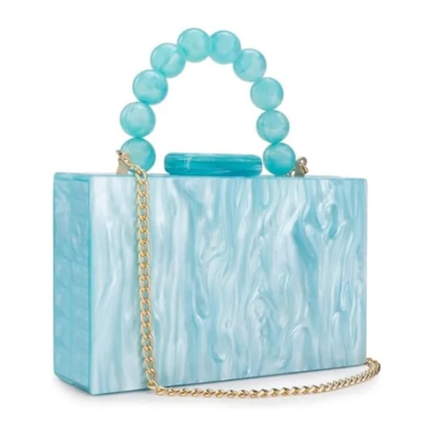 Retro Revival Blue Acrylic Handbag