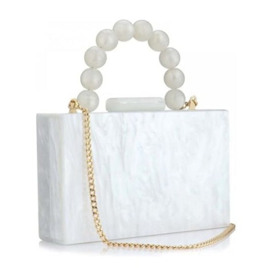 Retro Revival White Acrylic Handbag