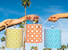 Load image into Gallery viewer, Mid Century Breeze Block Design Ice Bucket Orange
