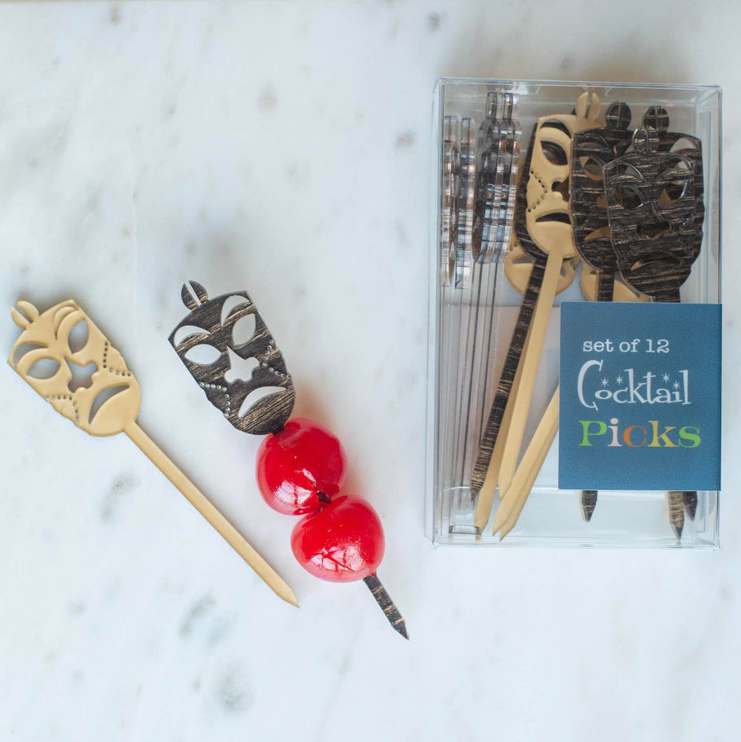 Tiki Mask Cocktail Picks