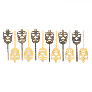 Tiki Mask Cocktail Picks