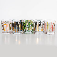 Load image into Gallery viewer, Green Mid Century Square Old Fashioned Rocks Cocktail Glass
