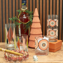 Load image into Gallery viewer, Pink Mid Century Circles Collins Highball Cocktail Glass
