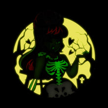 Load image into Gallery viewer, Zombie Girl Moon Glow Enamel Pin
