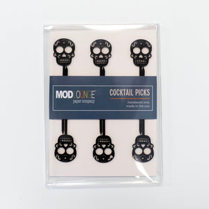 Black Candy Skull Cocktail Picks