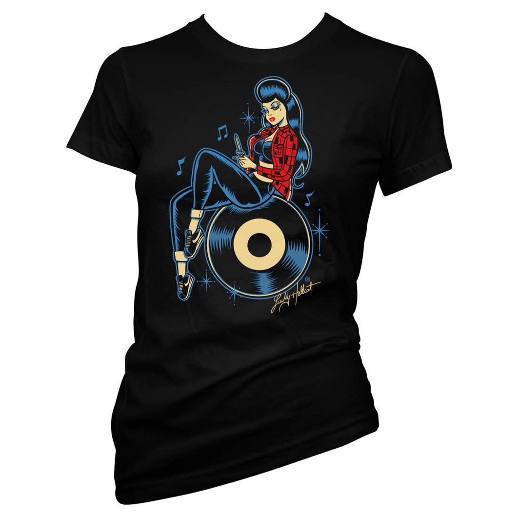 Lucky Hellcat Rock & Roll Gangster Ladies Tee