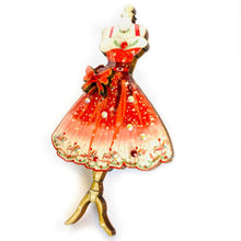 Load image into Gallery viewer, 50s Dressmakers Mannequin Christmas Brooch
