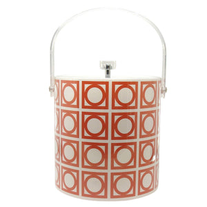 Mid Century Breeze Block Design Ice Bucket Orange