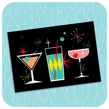 Load image into Gallery viewer, Mid Century Cocktails Greetings Card
