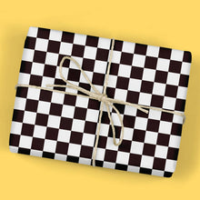Load image into Gallery viewer, Black &amp; White Checkerboard Gift Wrapping Paper
