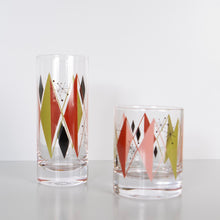 Load image into Gallery viewer, Mid Century Atomic Diamond Collins Highball Cocktail Glass

