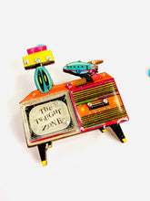 Load image into Gallery viewer, Mid Century Atomic TV Pin Brooch
