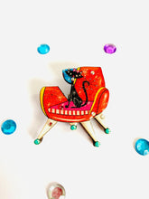 Load image into Gallery viewer, Mid Century Atomic Cat On Chair Pin Brooch
