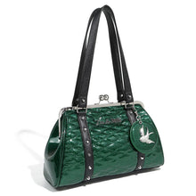 Load image into Gallery viewer, Lux De Ville Venus Green Love Bird Kiss Lock Handbag
