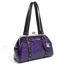 Load image into Gallery viewer, Lux De Ville Poisonous Purple Love Bird Kiss Lock Handbag
