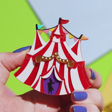 Load and play video in Gallery viewer, Erstwilder A Day At The Fair The Big Top Acrylic Brooch
