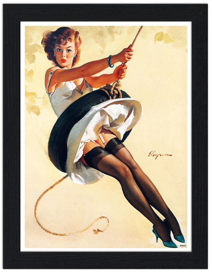 Gil Elvgren Swinging Pin Up 30x40 Unframed Art Print