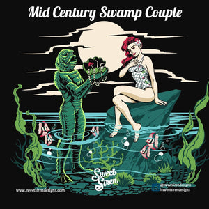 Sweet Siren Mid Century Swamp Couple Enamel Pin Set