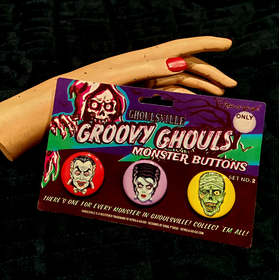 Groovy Ghouls Monster Buttons