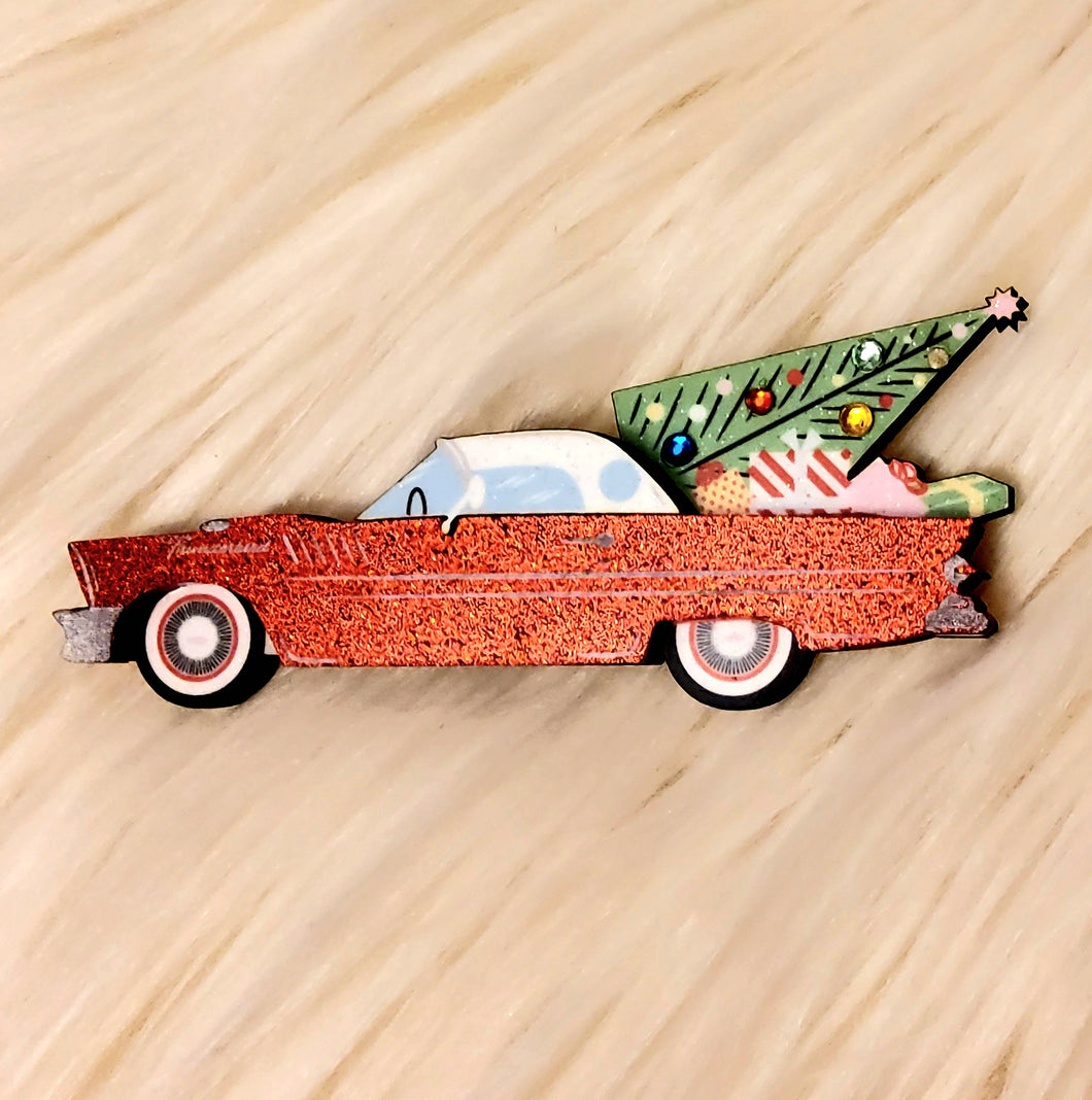 Thunderbird Christmas Tree Acrylic Brooch By Lipstick & Chrome