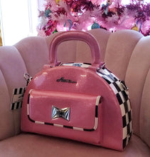 Load image into Gallery viewer, Astro Bettie Starlite Cotton Candy &amp; Checkerboard Handbag
