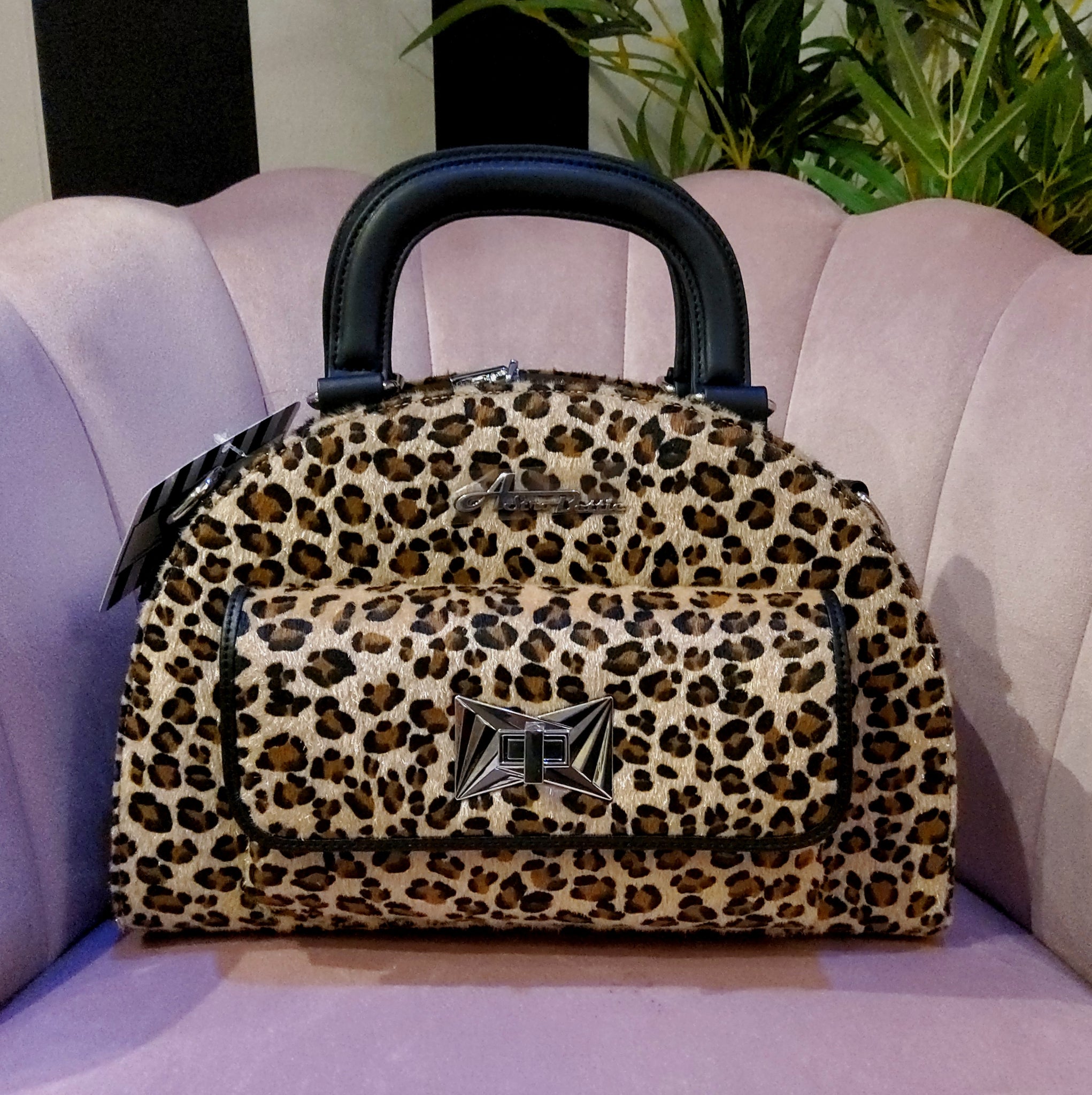 Guess Cessily Micro Leopard-print Quilted Shell Bag in Brown | Lyst
