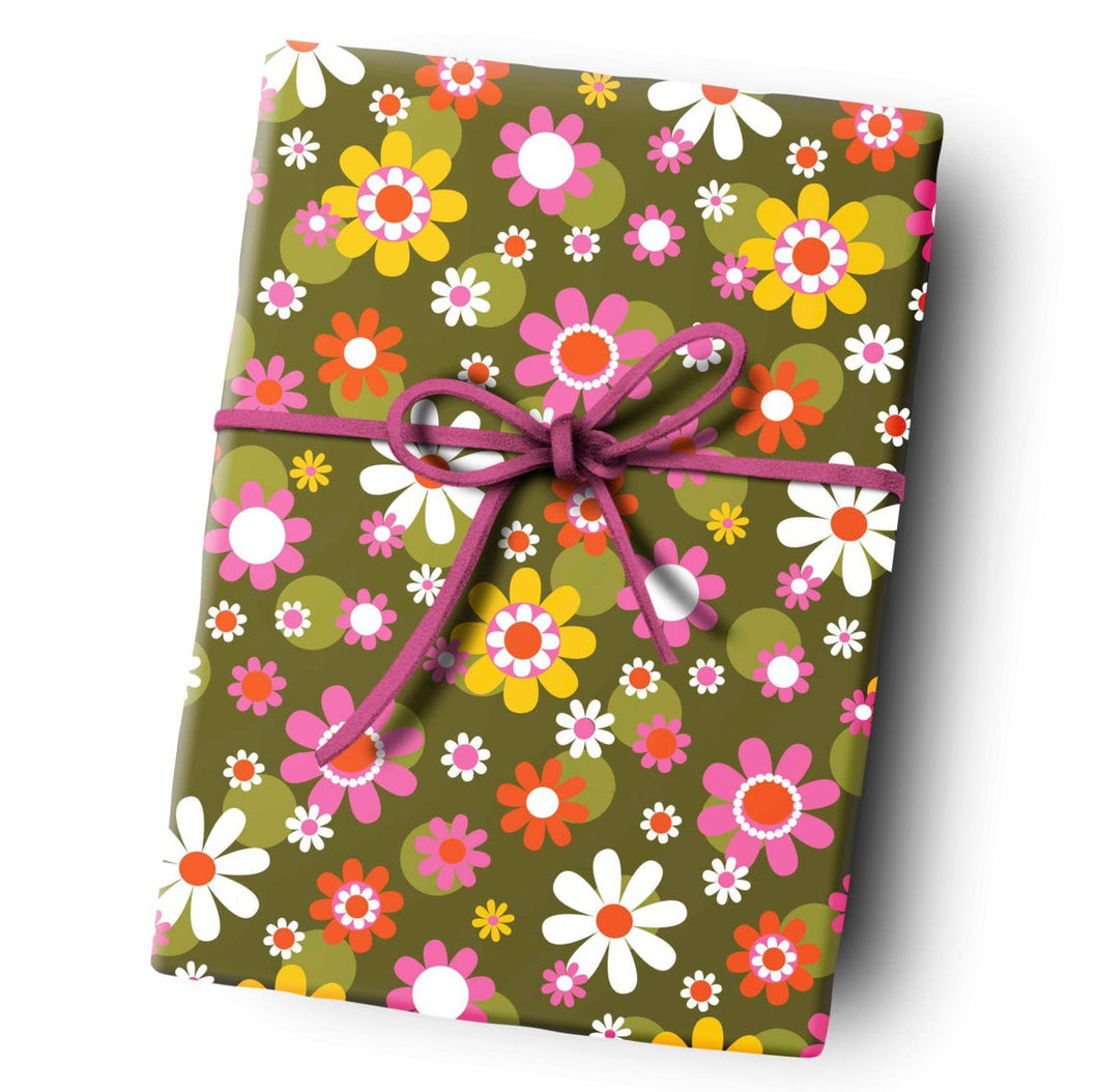 Groovy Floral Gift Wrapping Paper