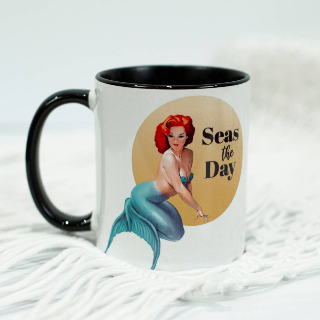 Seas The Day Mermaid Pin Up Mug