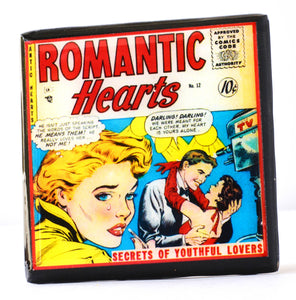 Romantic Hearts Vintage Comic Coaster