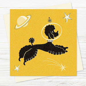Space Poodle Greetings Card