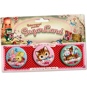 Cute Kitsch Sugarland Button Badges