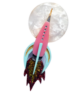 Pinups In Space Blast Off Brooch