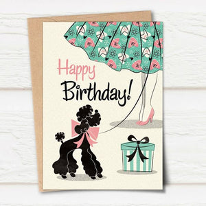 Poodle Birthday Greetings Card