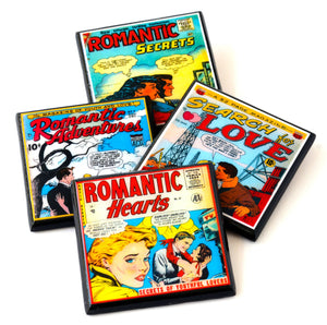 Romantic Adventures Vintage Comic Coaster