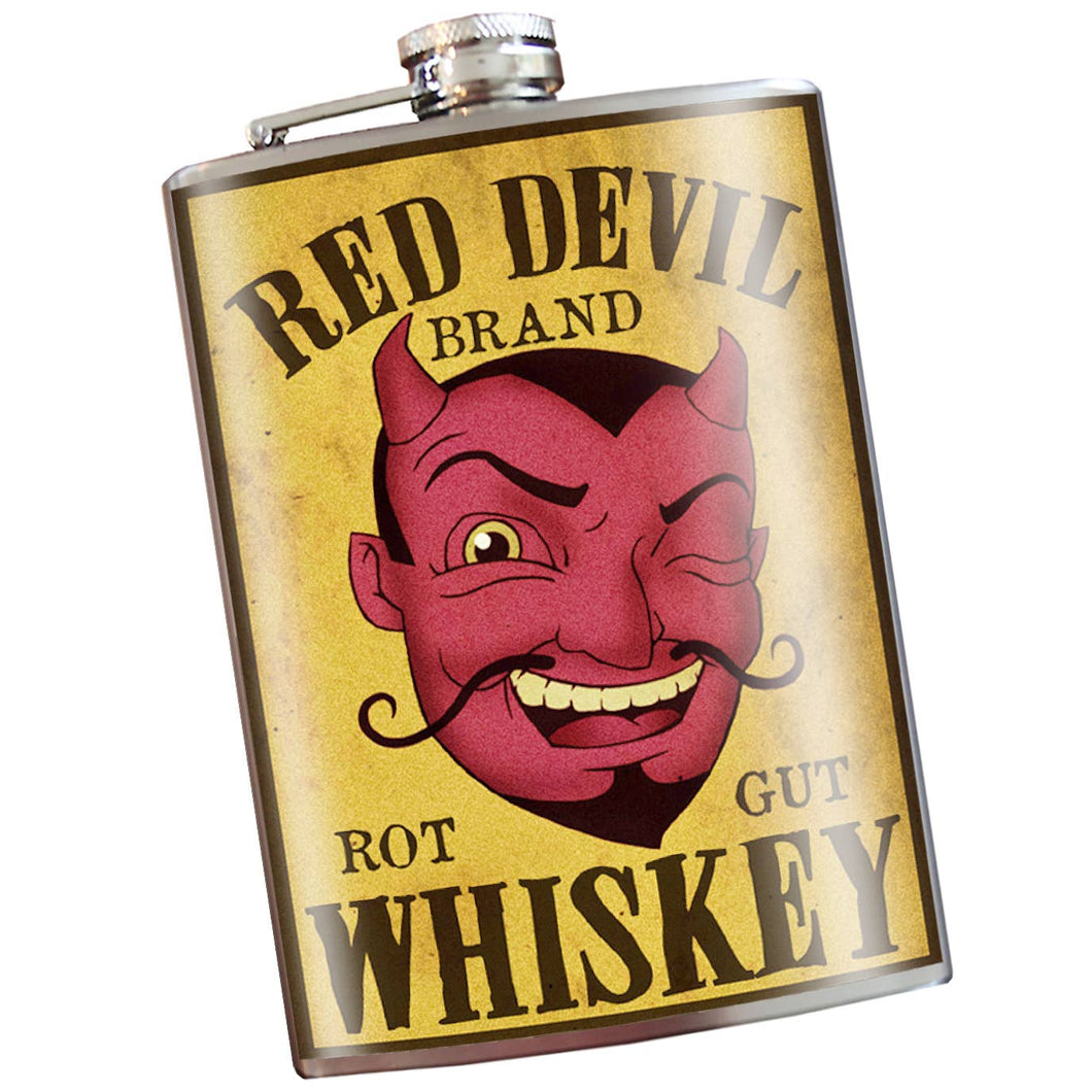 Red Devil Whisky Hip Flask