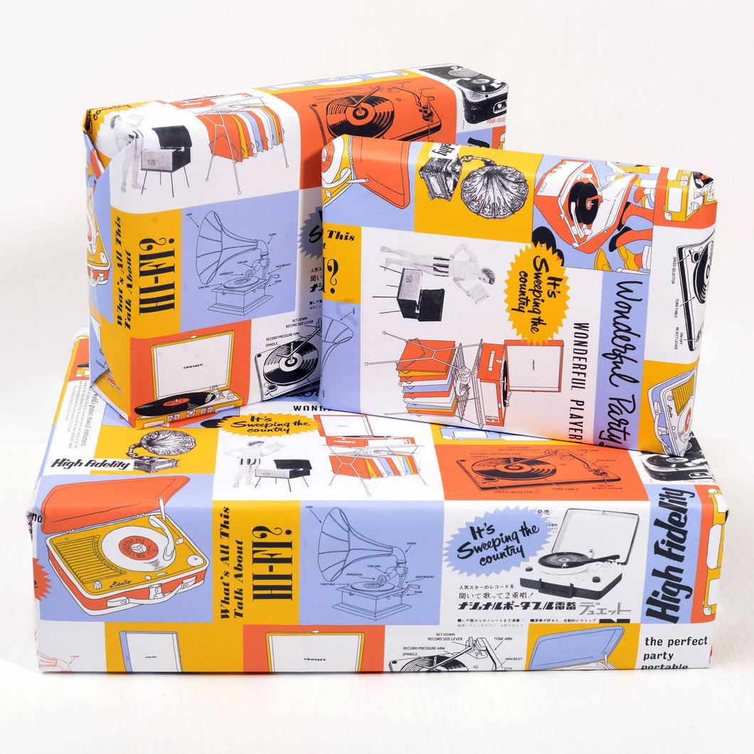 Retro Record Player Gift Wrapping Paper
