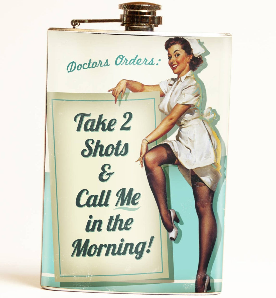 Doctor's Orders Pin Up Hip Flask