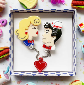 Belle & Beau Kiss Brooch by Lipstick & Chrome