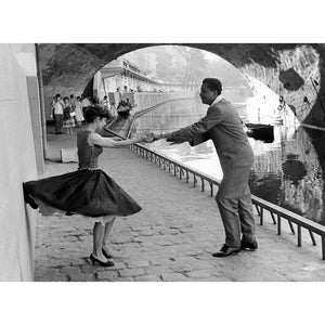Couple Jiving By The Seine Greetings Card