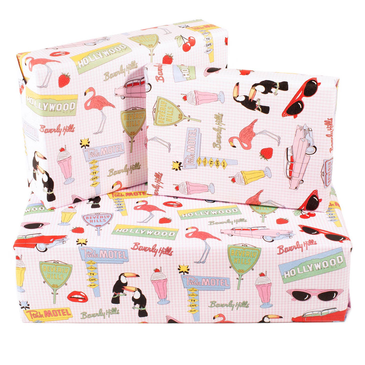 Beverly Hills Retro Gift Wrapping Paper The Flossie & Prudence Show