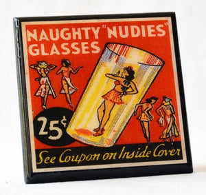 Naughty Nudies Glasses Burlesque Coaster