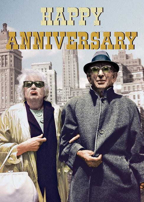 Happy Anniversary Old Couple Greetings Card