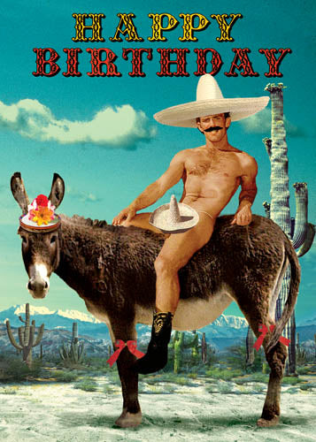Happy Birthday Mexican On Donkey Greetings Card