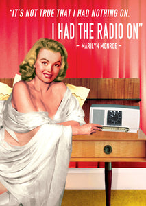 Marilyn Monroe Radio On Greetings Card