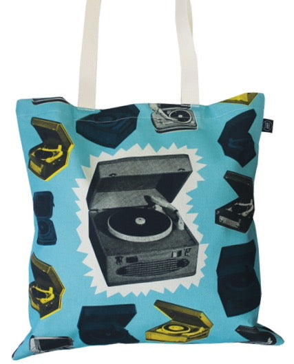 Record Player Print Tote Bag