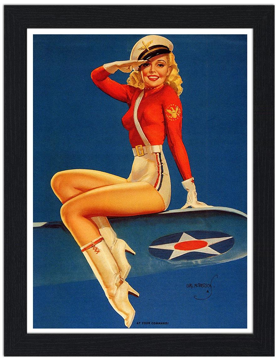 Pin Up Girl At Your Command 30x40 Unframed Art Print