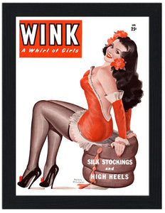 Wink Pin Up Magazine Cover 30x40 Unframed Art Print